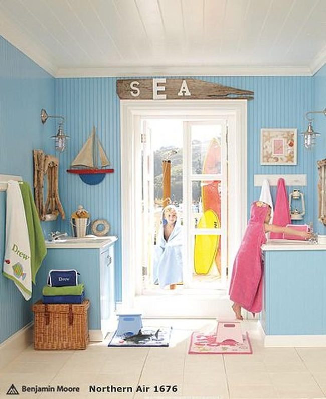 Blue Coastal Bathroom Escape