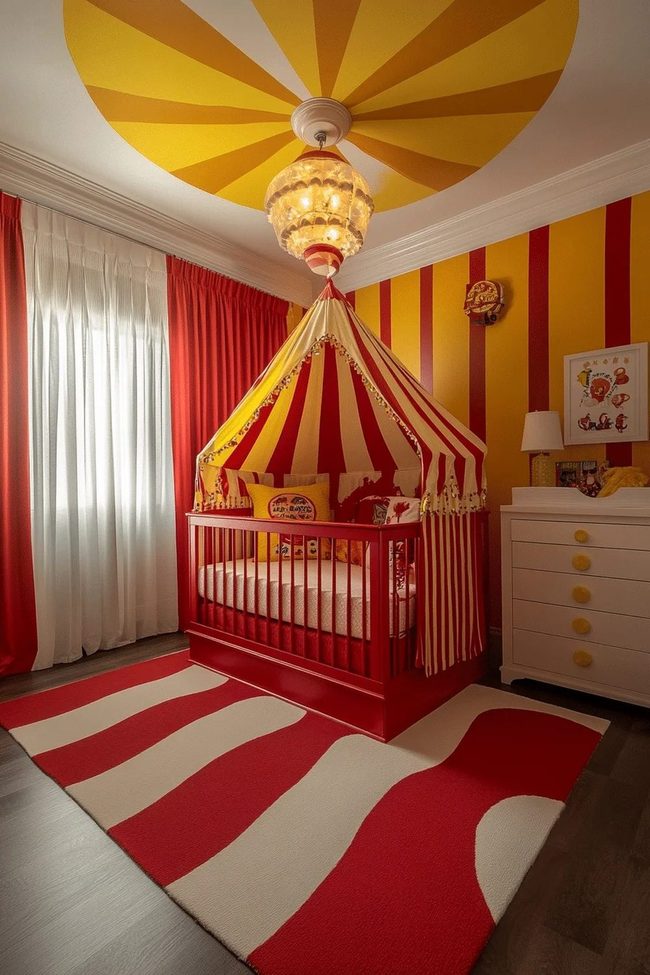 Striped Carousel Circus Nursery