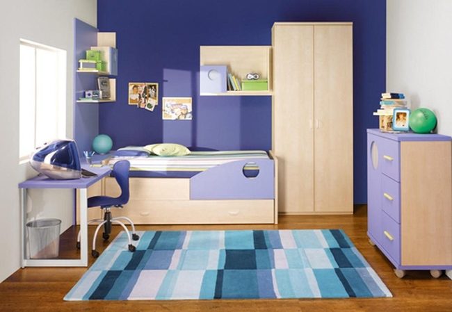 Blue Rug Study Bedroom