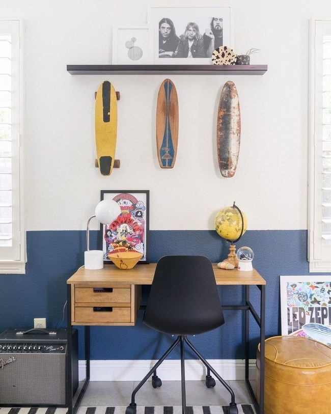 Navy Wall Two-Tone Sophistication