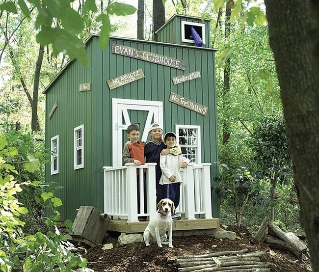 Forest Hideaway With White Trim