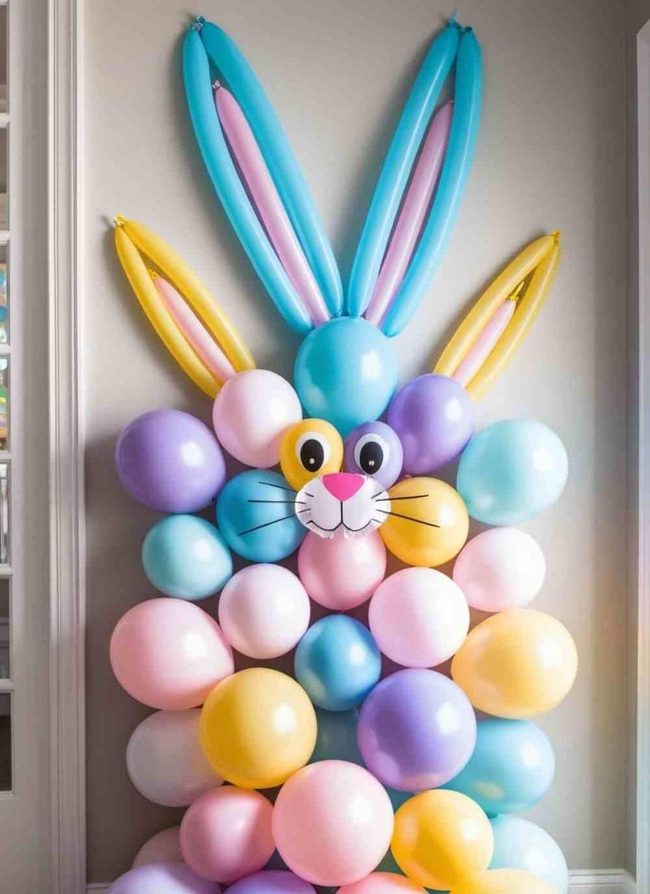 Pastel Balloon Bunny Face