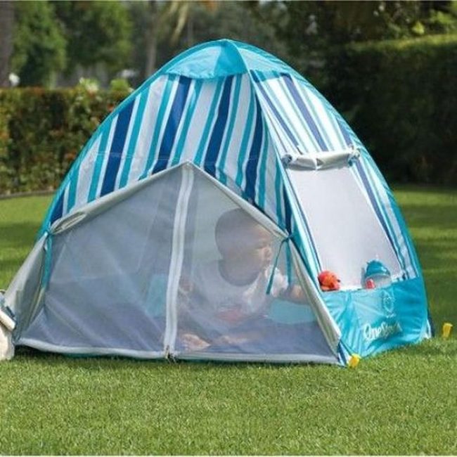 Blue Striped Backyard Tent