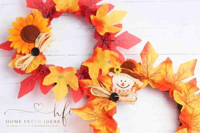 Bright Felt Scarecrow Wreath