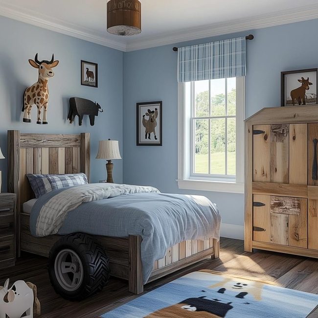 Soft Blue Barn Resting Area