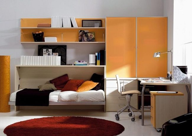 Orange Bedroom Storage Warmth