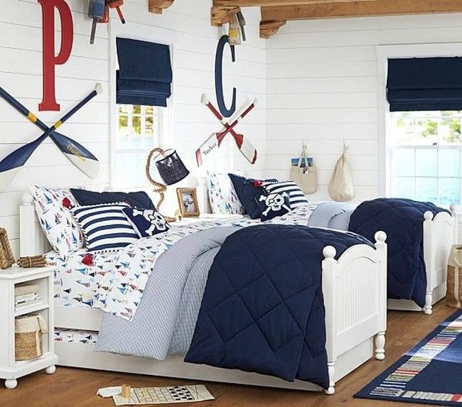 Navy Quilts and Crossed Paddles