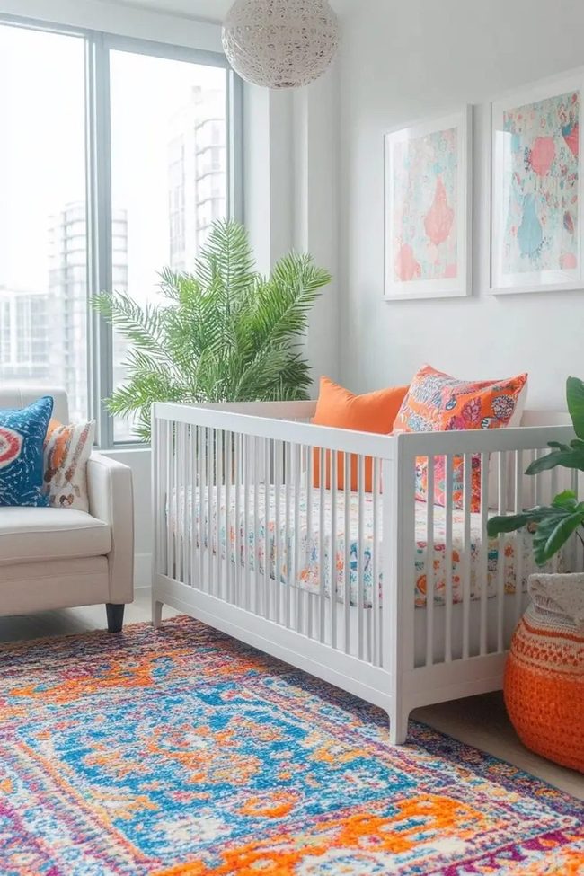 Patterned Textiles And Green Nursery