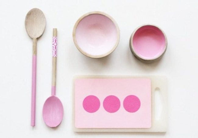 Pink Wooden Kitchen Essentials