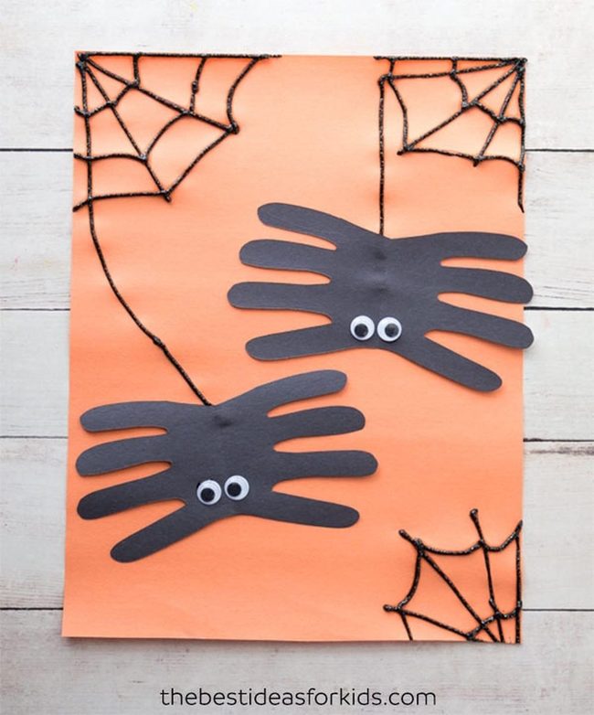 Orange Spider Craft Webs