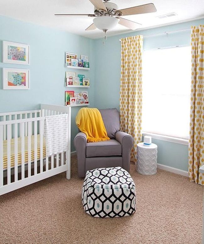 Cheerful Blue With Yellow Polka Dots