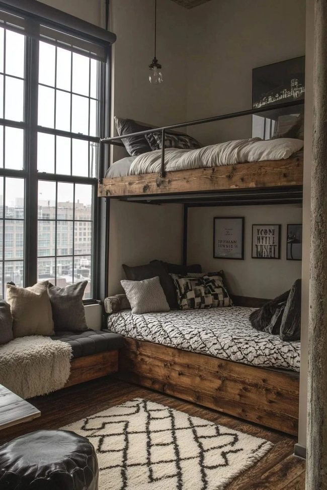 Industrial Wood Bunk Beds