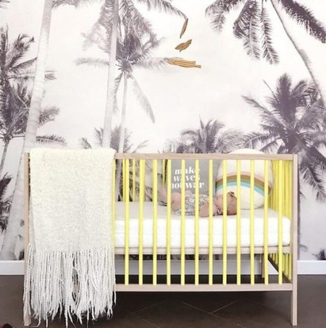 Yellow Crib, Tropical Black Walls