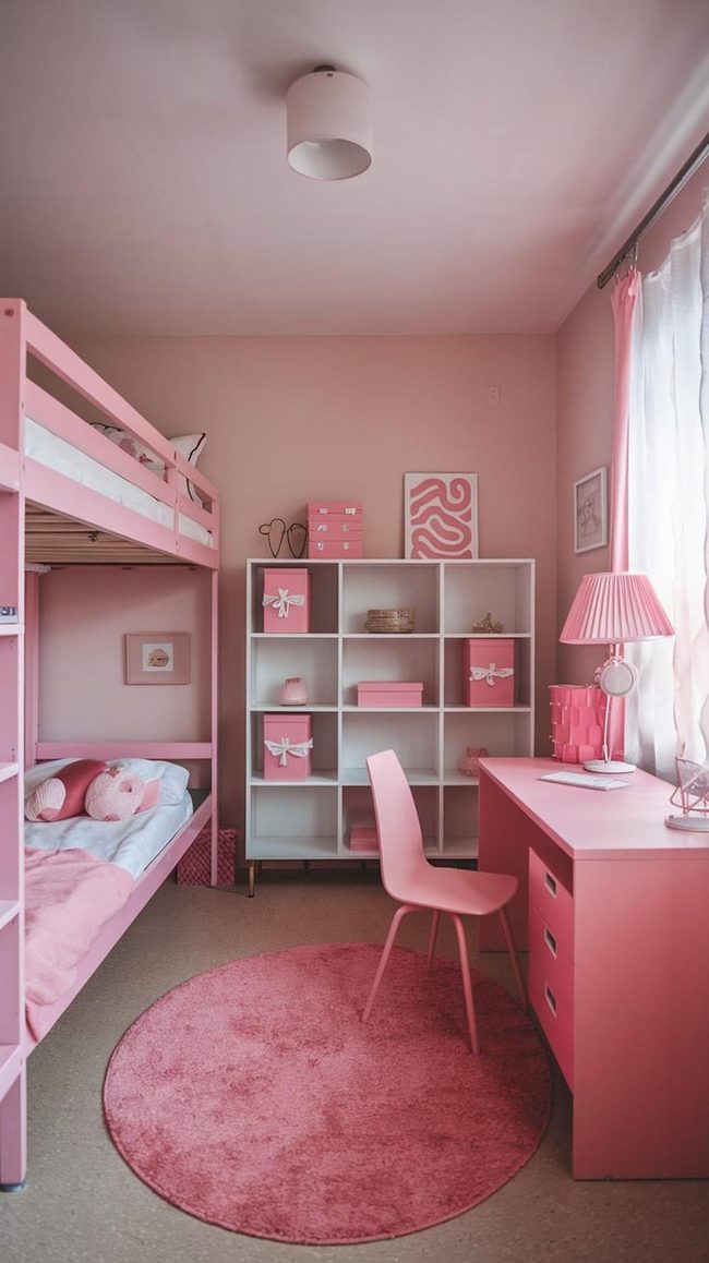 Pink Pocket Organizer For Bed