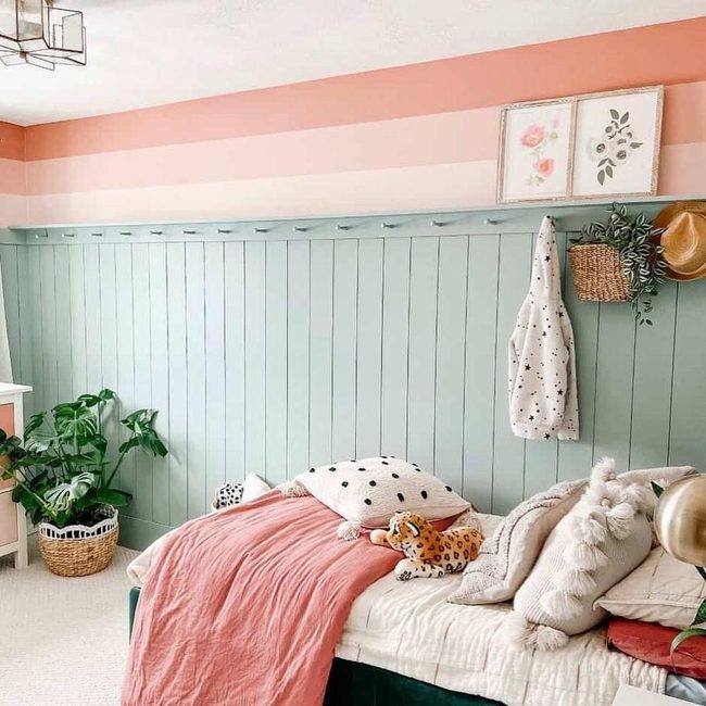Sage Shiplap With Peach Ombre