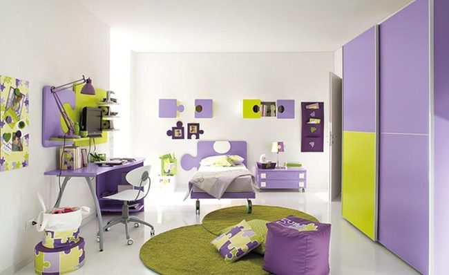 Purple Green Youth Bedroom