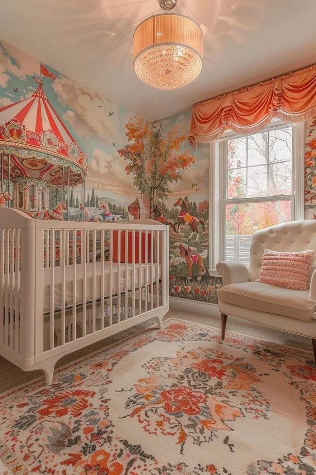 Carousel Mural Nursery