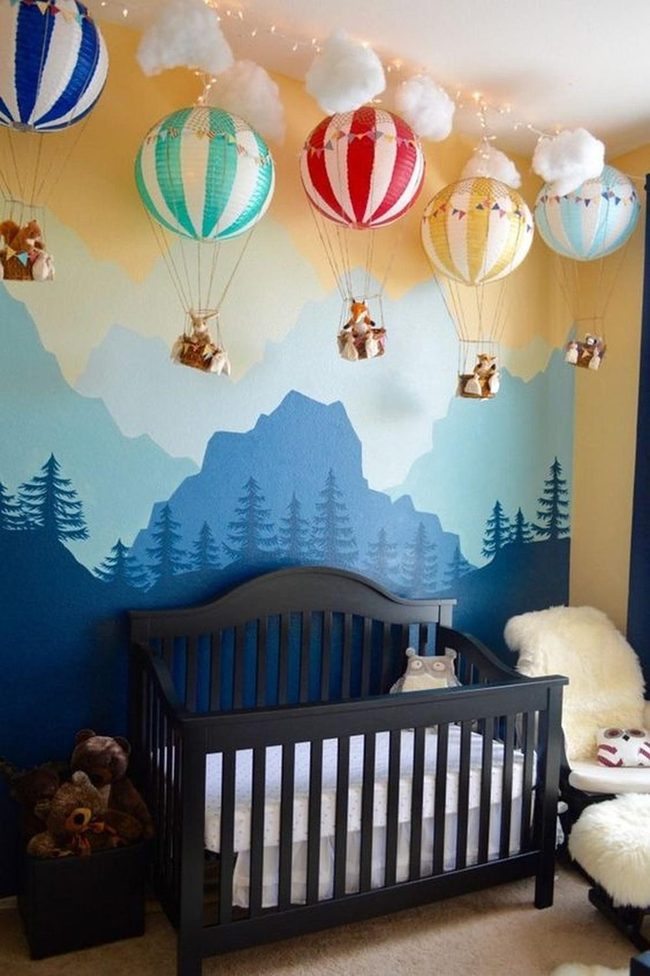 Blue Mountain Nursery With Hot Air Balloons