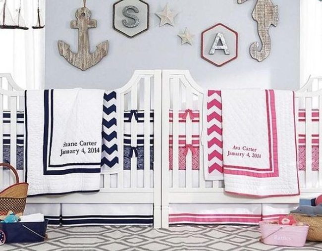 Light Blue Twin Nursery Anchors
