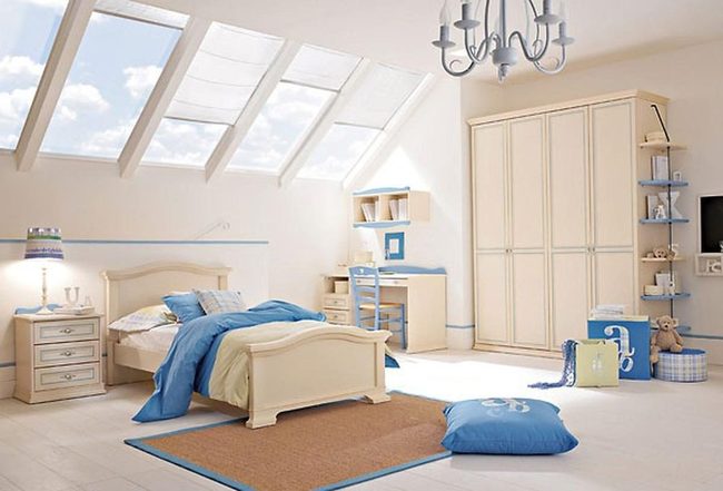 Sky Blue Light Filled Bedroom