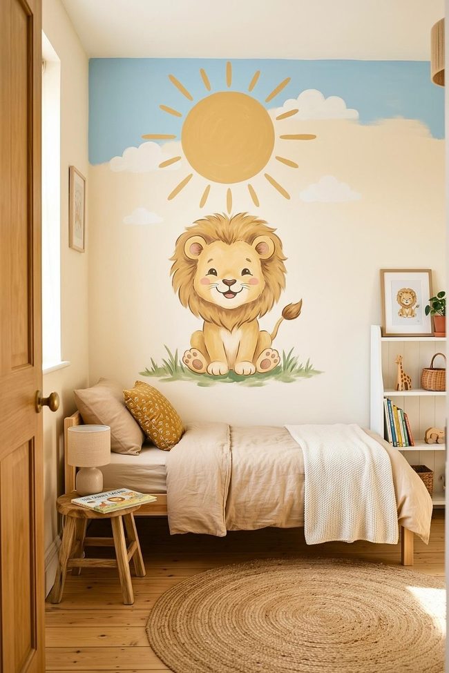 Golden Sun Lion Nursery Art