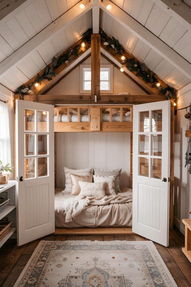 Cream Loft Cottage Playhouse With Wood Beams