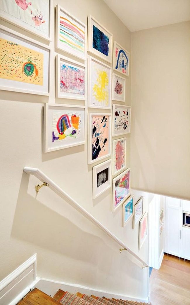 Striped Runner With Gallery Walls