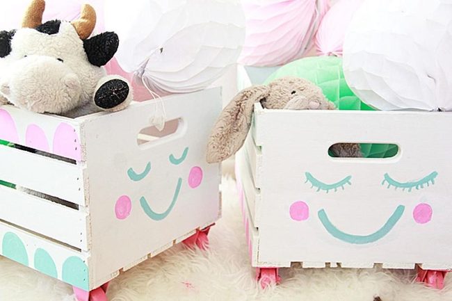 Hand-Drawn Plush Crates Pink