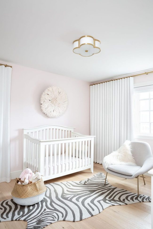 Pink Nursery With Zebra Statement Rug