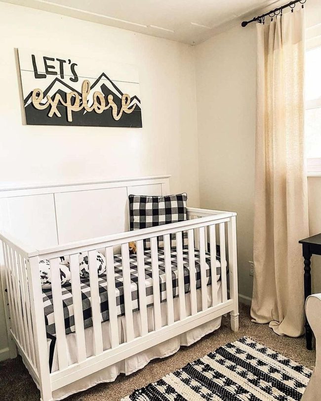 Black And White Buffalo Plaid Nursery