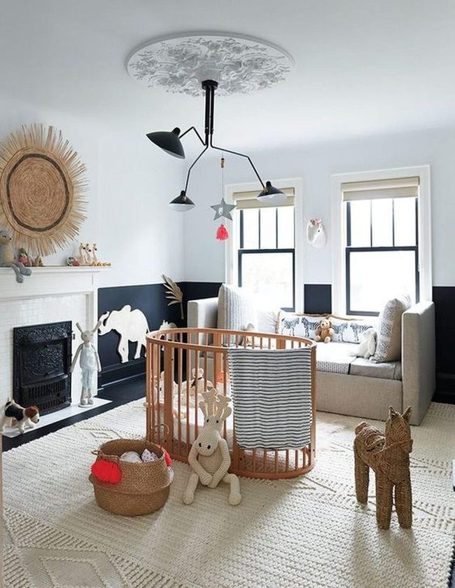 Round Wooden Crib Nursery