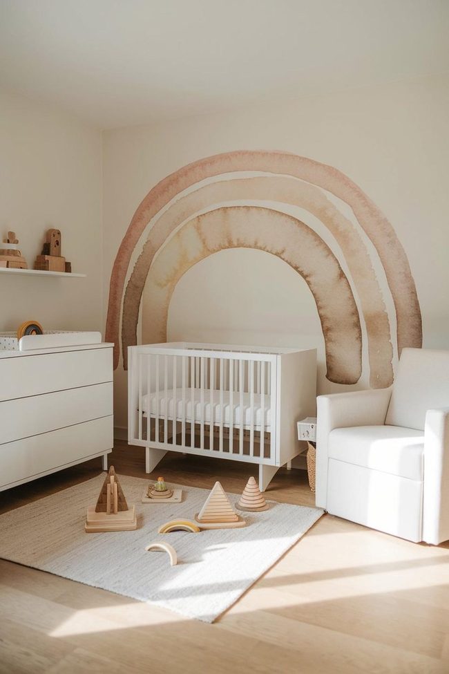 Muted Rainbow Watercolor Nursery