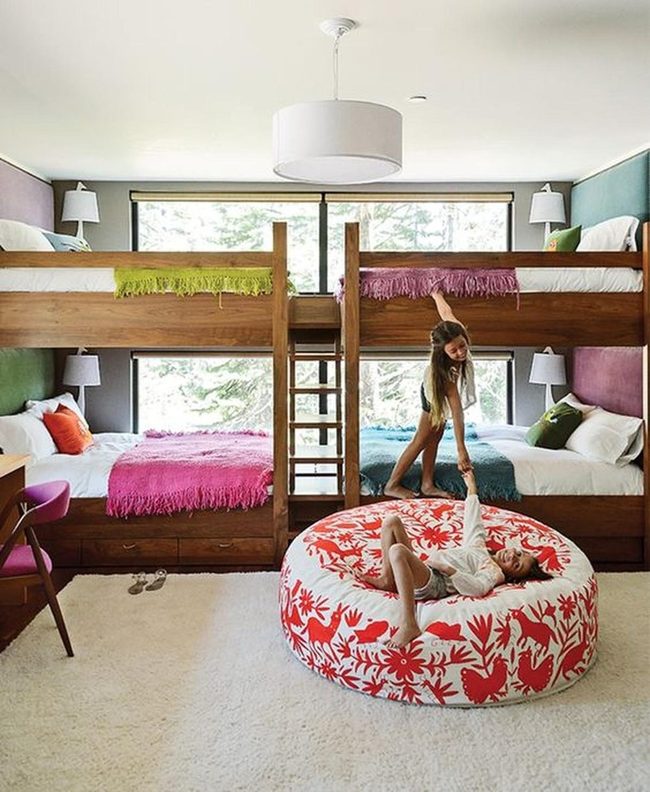 Colorful Wooden Bunk Beds