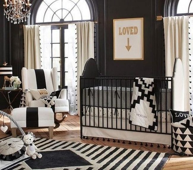 Modern Black Crib Nursery