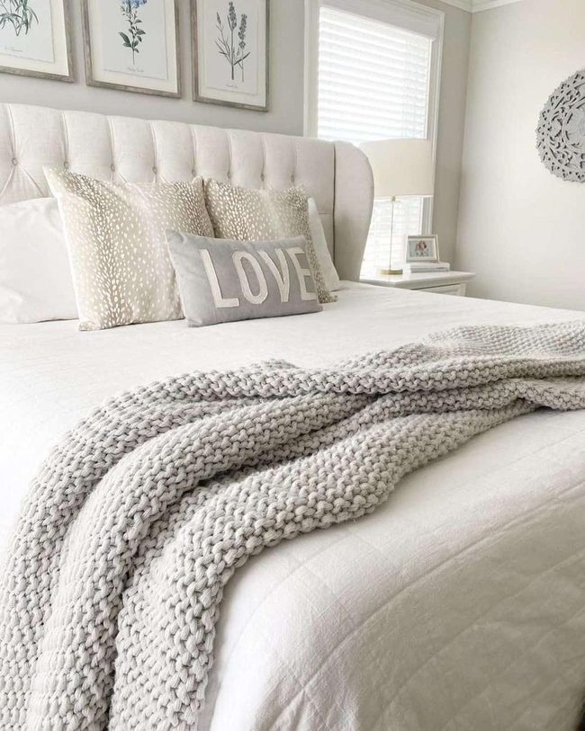 Brass Lamp Neutral Bedroom