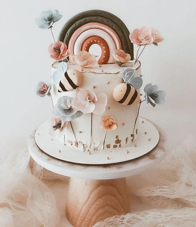 Fondant Bees On Pastels