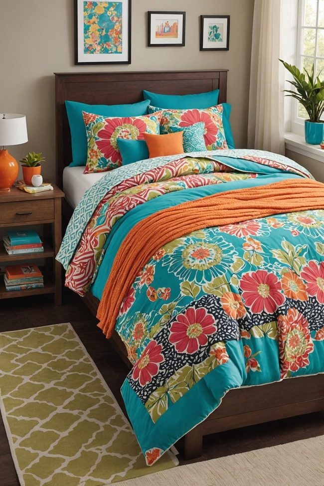 Bright Patterned Bedding Statement