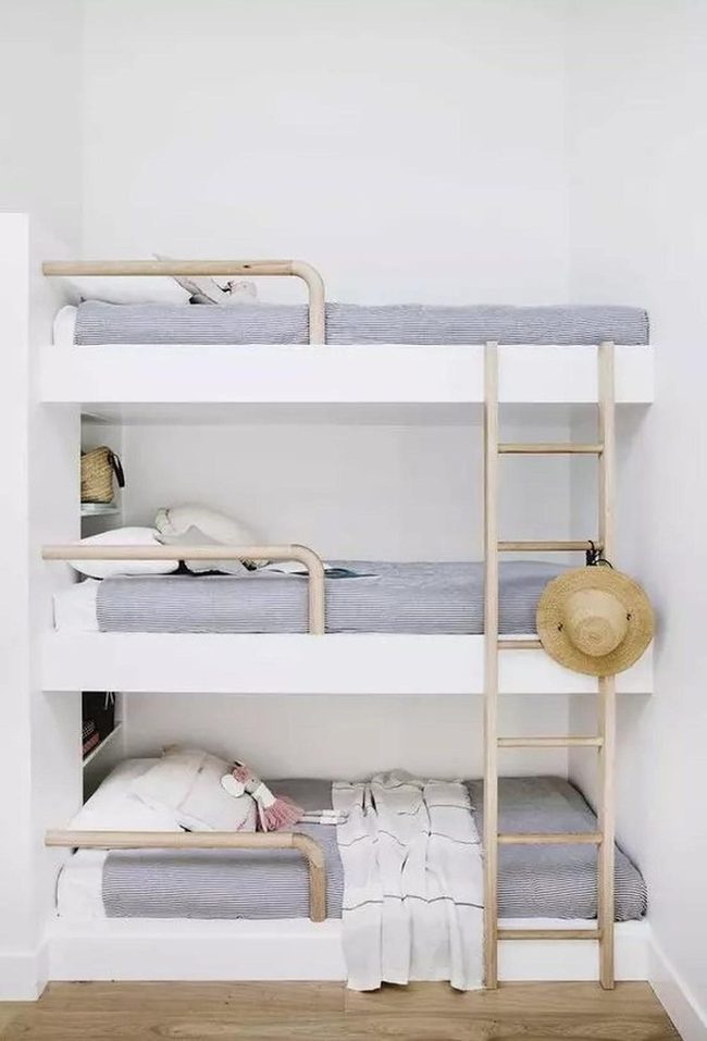 Stacked Beds Light Wood Warmth