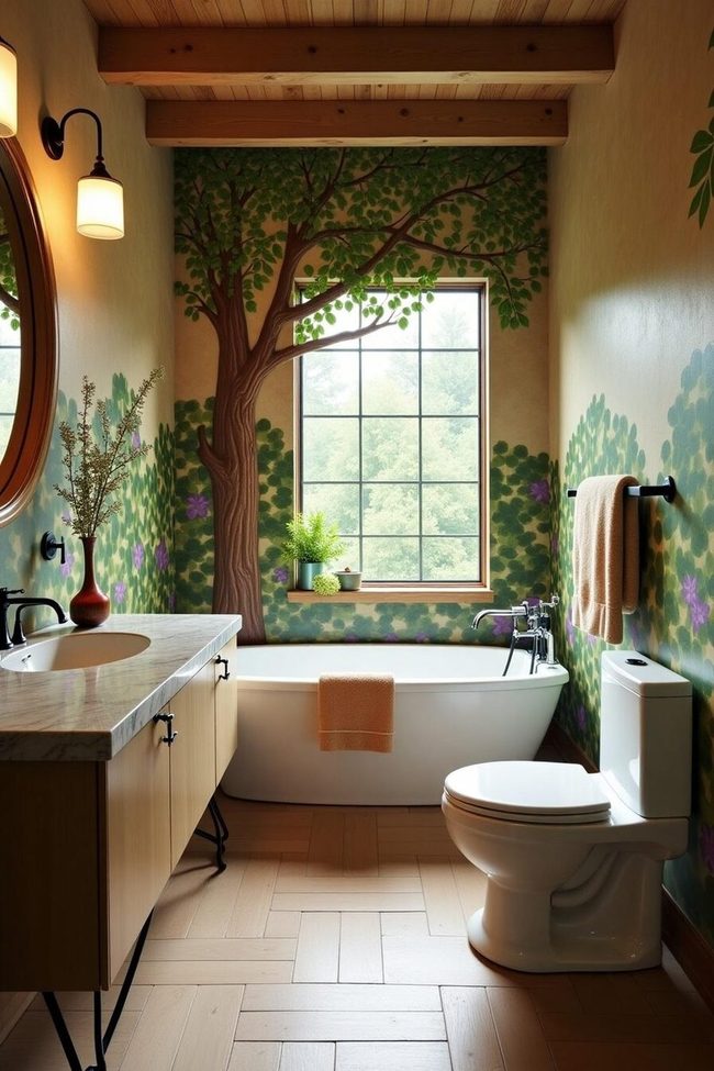 Green Forest Treehouse Bathroom