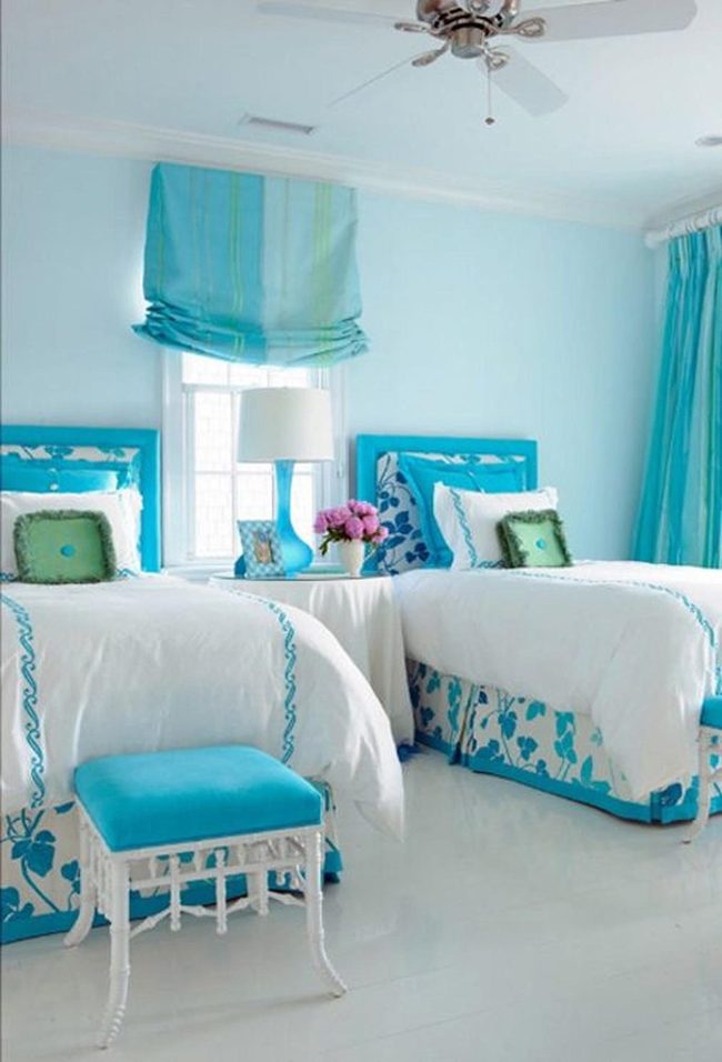 Blue Floral Bedroom Oasis
