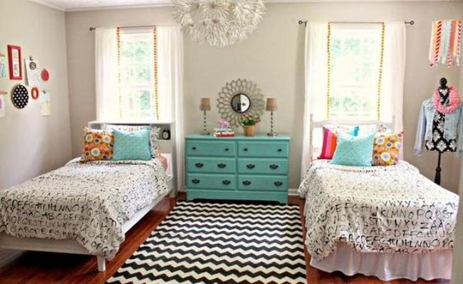 Alphabet Bedding Meets Teal Dresser