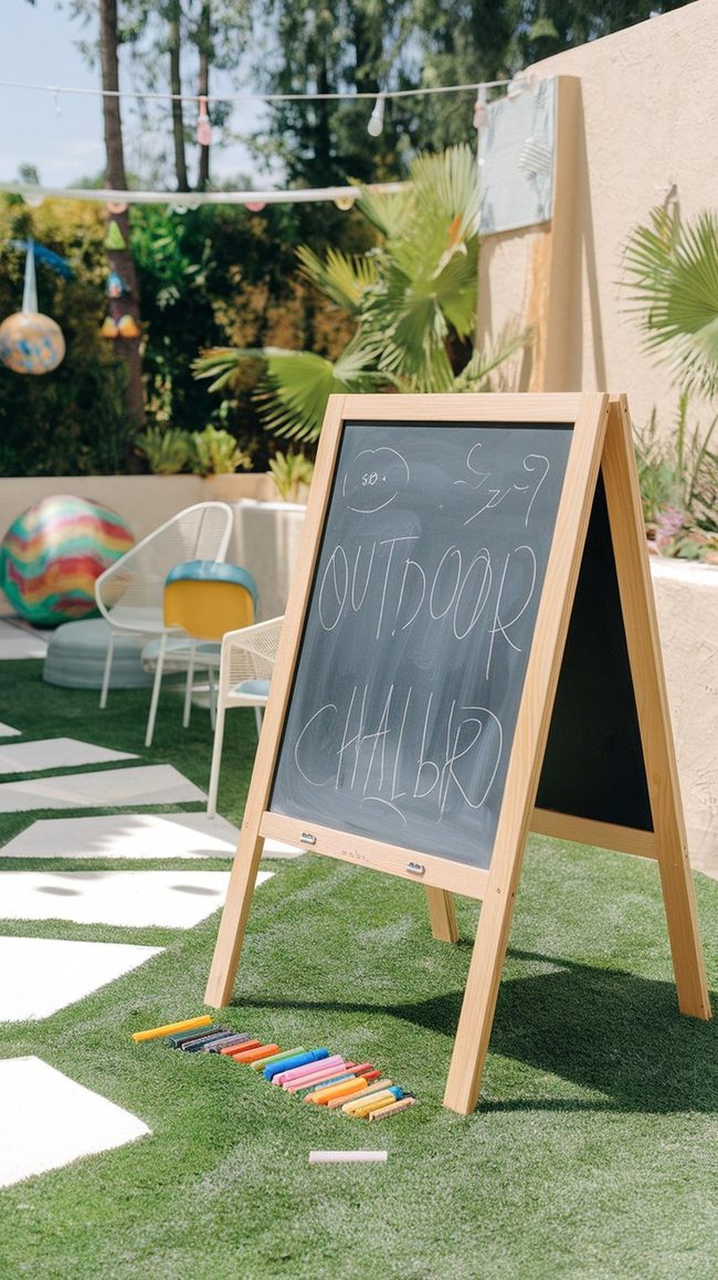 Colorful Chalk Drawing Station