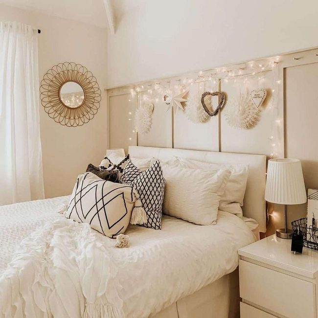 Taupe Walls, String Light Elegance