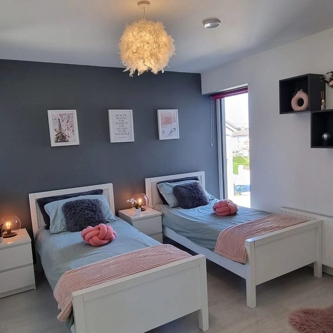 Pink Feather Chandelier Statement