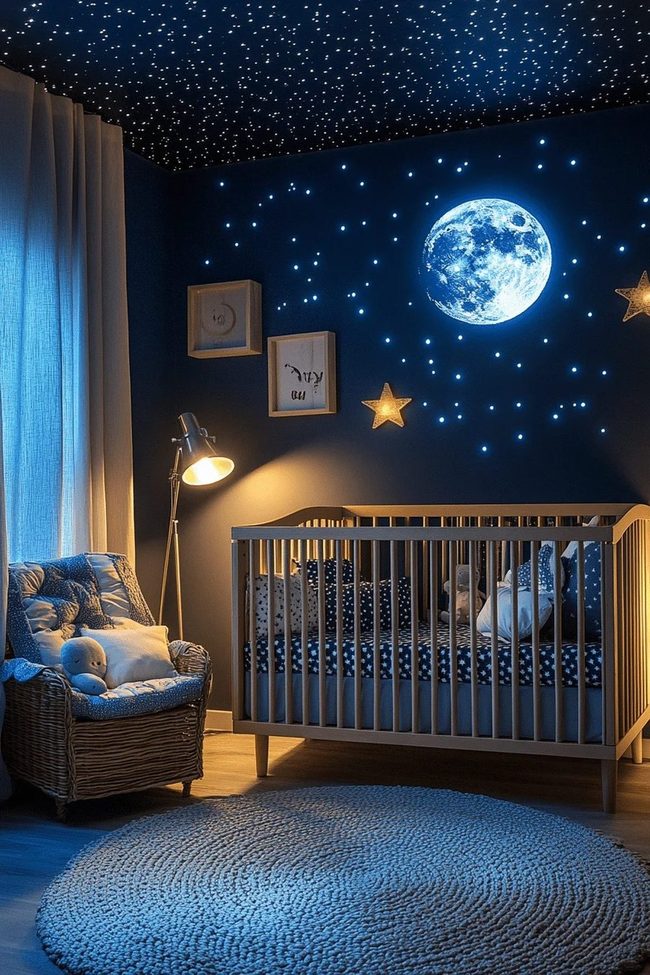 Starlit Deep Blue Nursery