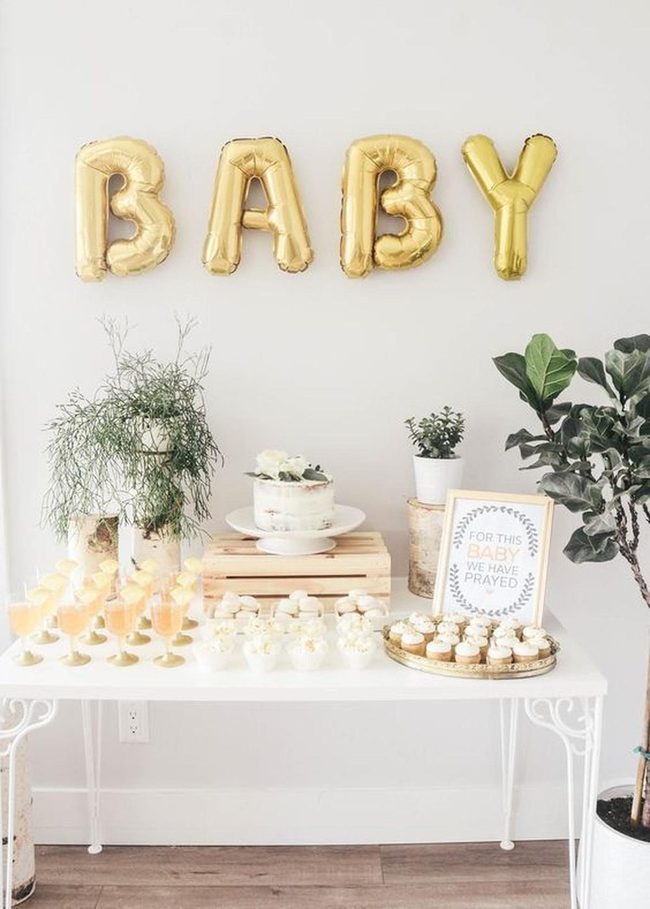 Gold Baby Balloon Statement