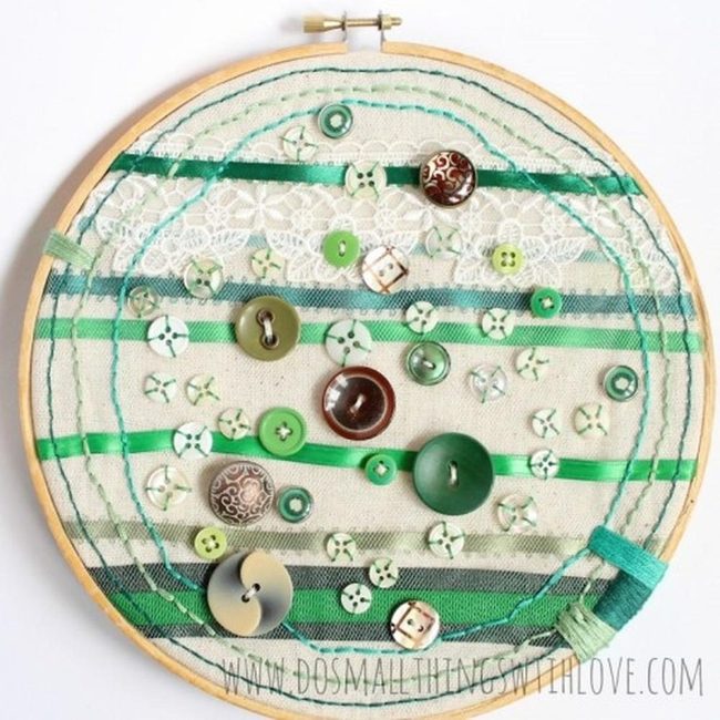 Green Button Landscape Hoops