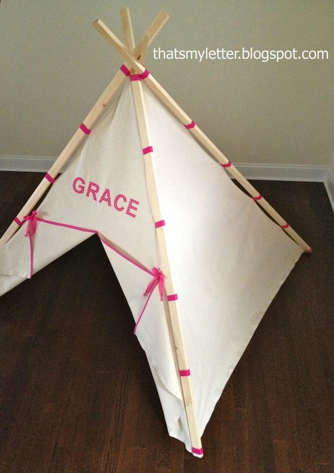 Child'S Named Canvas Teepee