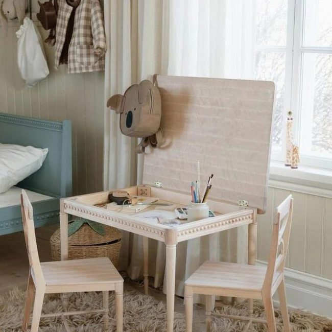 Whimsical Wood Desk With Storage