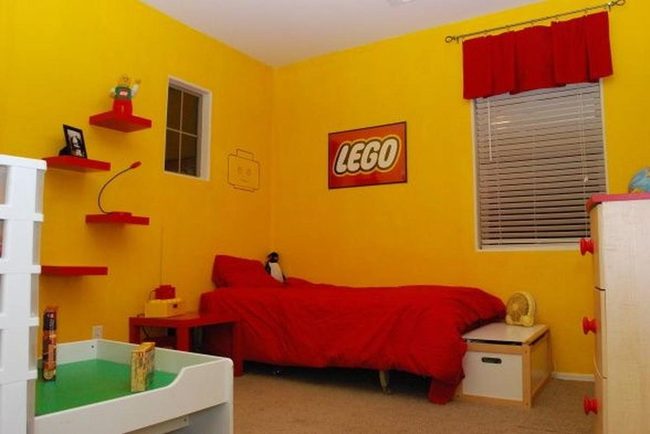 Bright Yellow Walls, Red Lego Aesthetic